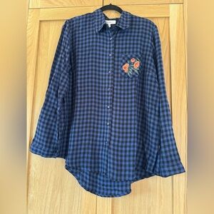 Blue Checkered Button Down Shirt